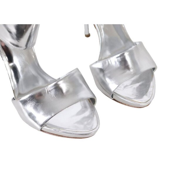 Marciano Women's US 6.5M Silver Leather Ankle Cuff Stiletto Heels - Picture 9 of 12